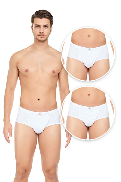 CENNETOĞLU Men's 3-Piece Combed Cotton Slip Panties