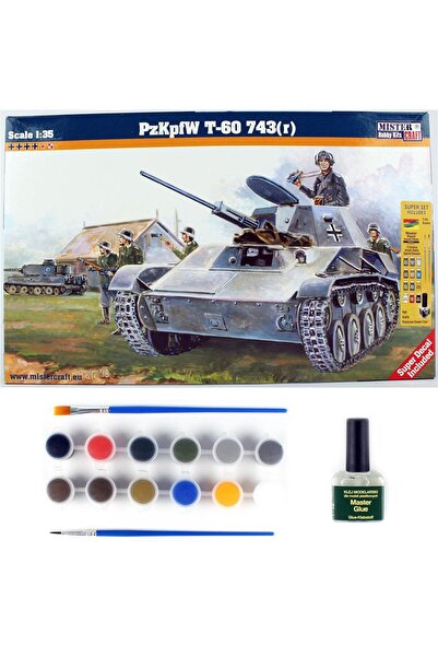 Mistercraft E003st 1/35 Pzkpfw T-60 743r Tankı Plastik Model Kiti, (12xboya,2...