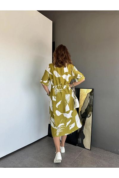 EGZOTİK ASORTİK Rochie din țesătură modal Viston cu model