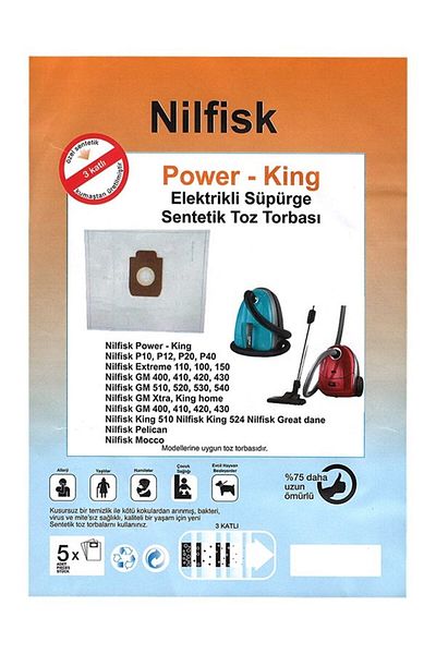 Nilfisk كيس غبار باور كينج - تصميم مريح وأنيق