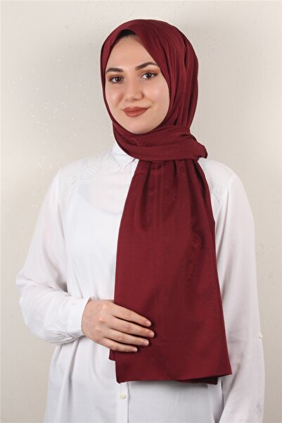 Eşarppark Jakarlı Ipeksi Şal 8085-30 Bordo