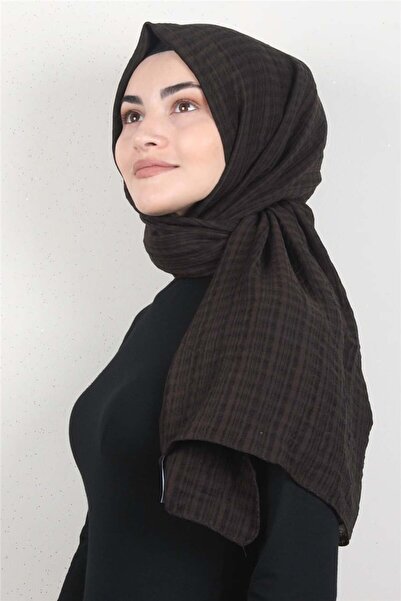 Modakaşmir Mistik Pamuk Şal 2626-24 Acı Kahve