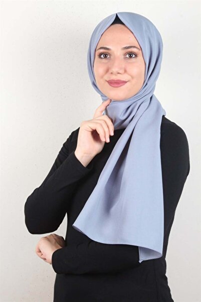 PİRAMİT Şifon Şal Düz Renk 1293-109 Buz Mavisi