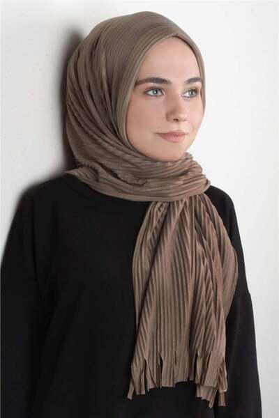 Eşarppark Pamuklu Hazır Şal 1589-14 Sütlü Kahve