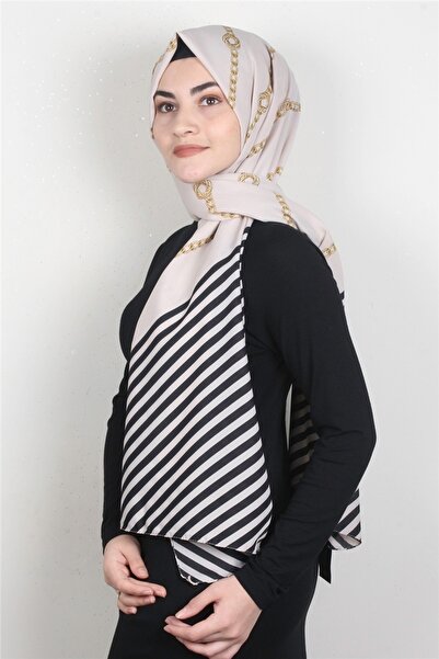 Cardion Medine Desenli Şal 1897-7 Bej