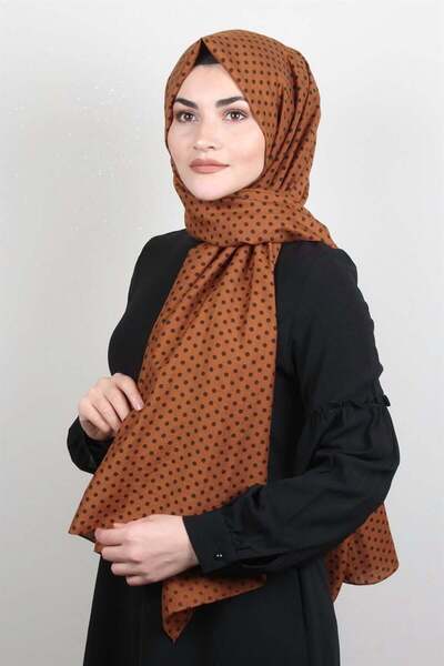 Eflatun Puantiye Coton Şal 1948-14 Turuncu