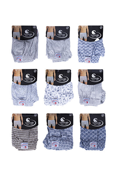 CENNETOĞLU Boxeri cu nasturi cu model mixt pentru bărbați, pachet de 9