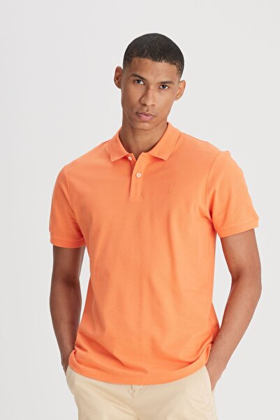 Lee Regular Fit Normal Kesim %100 Pamuk Polo Yaka Turuncu Tişört