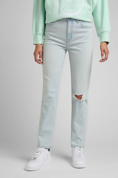 Lee Carol Cropped Straight Fit Yüksek Bel Esnek Jean Kot Pantolon