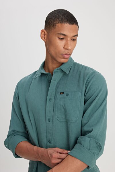 Lee Loose Fit Rahat Kesim %100 Pamuk Yeşil Gömlek