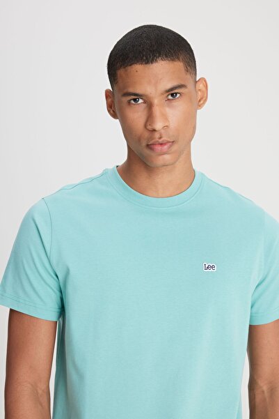 Lee Ανοιχτό πράσινο μπλουζάκι με λαιμόκοψη 100% βαμβάκι με κανονική εφαρμογή