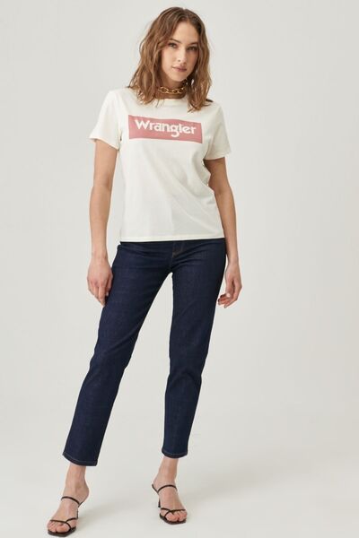 WRANGLER Mom Fit Yüksek Bel Daralan Paça Vintage Cut Koyu Mavi Kadın Jean Den...