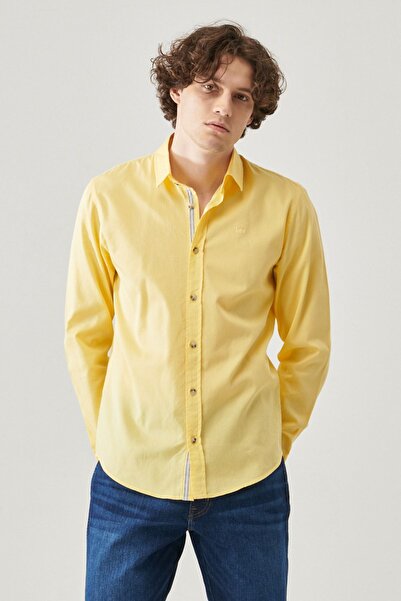 Lee Regular Fit Normal Kesim Sarı Gömlek