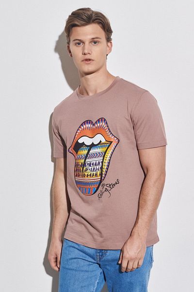 WRANGLER Loose Fit Relaxed Cut 100% Cotton Crew Neck Camel T-Shirt