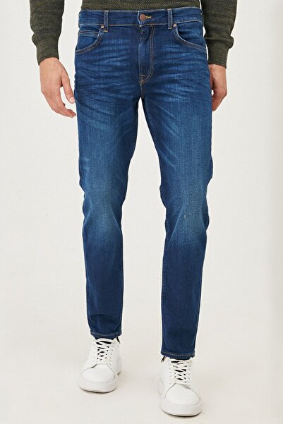 Lee Austin Straight Fit Normal Bel Koyu Mavi Esnek Jean Kot Pantolon