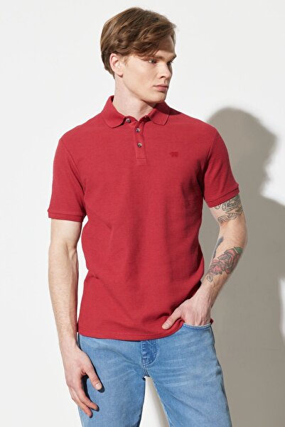 WRANGLER Regular Fit Normal Kesim %100 Pamuk Polo Yaka Kırmızı Tişört