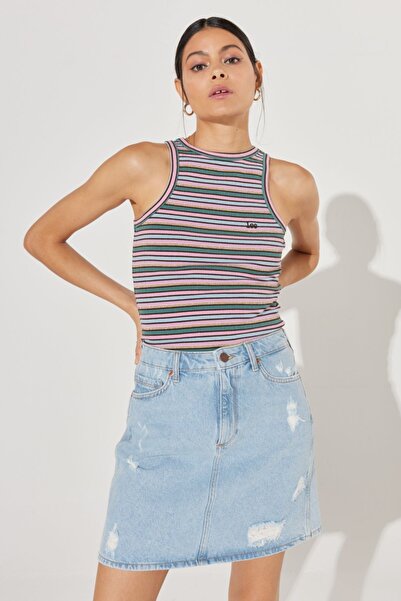 Lee Slim Fit Dar Kesim Bisiklet Yaka Kısa Kollu Renkli Esnek Tişört