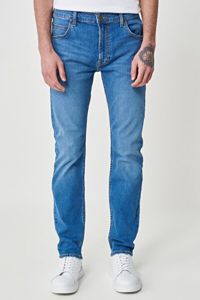 Lee Rider Slim Fit Dar Kesim Normal Bel Mavi Esnek Jean Kot Pantolon