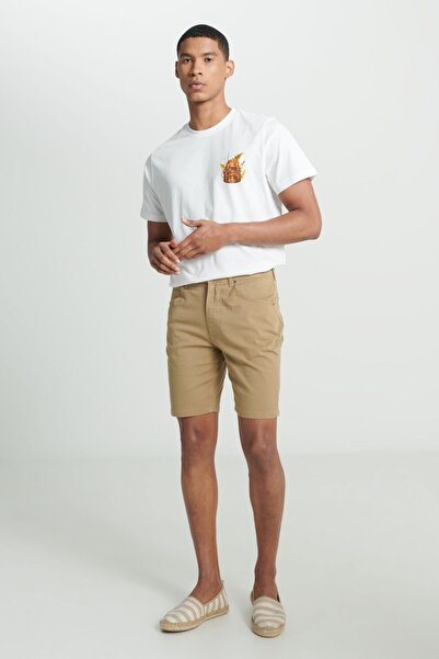 Lee Regular Fit Normal Kesim Normal Bel Bej Şort