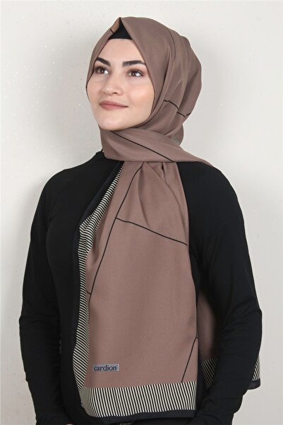 Cardion Medine Desenli Şal 1899-3 Sütlü Kahve