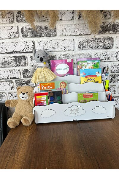 KLES Axel montessori Kalemlikli Kitaplık , organizer Masa Düzenleyici 4 raf'l...
