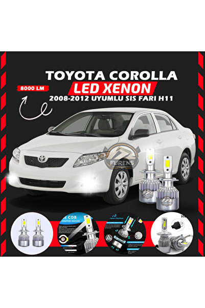 Furens Toyota Corolla 2008-2012 Sis FarI Uyumlu Şimşek Etkili Led Xenon Performance Series H11