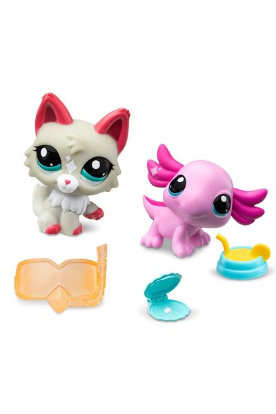 Littlest Pet Shop LPS Minis Littlest Pet Shop - Cat and Aksolotl Set of 2 Figures