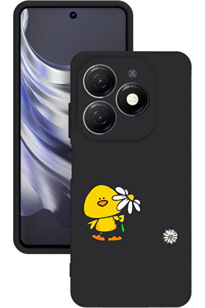 TECNO Spark 20 Baskılı ve Kamera Korumalı Siyah Renk Silikon Kılıf