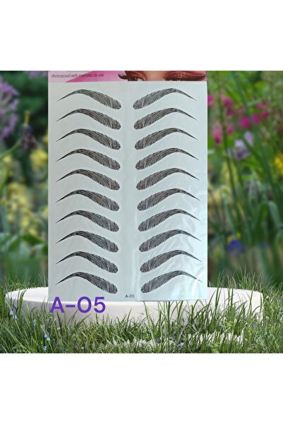 irtihal Kahverengi Kaş Dövmesi Sticker Kalıcı Suya Dayanıklı Doğal Kaş Dövme