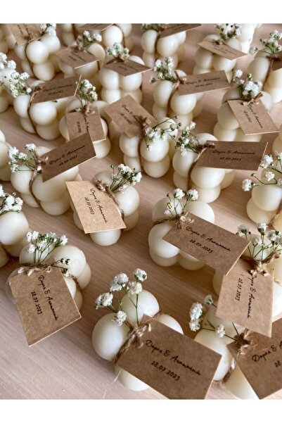 parıltı organizasyon Bernamiofficial Bubble Mum 20 Adet Söz - Nişan Hediyelik