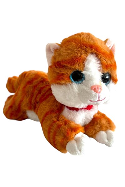 TRUST STORE Sesli Yatan Miyavlayan 25 cm Peluş Kedi Oyuncak