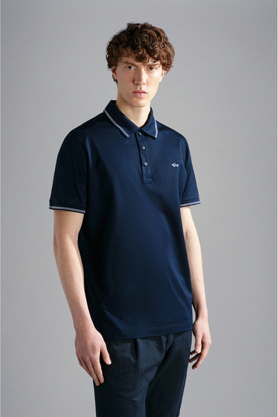 PAUL&SHARK MEN'S KNITTED POLOSHIRT C.WCOTTON