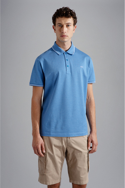 PAUL&SHARK MEN'S KNITTED POLOSHIRT C.WCOTTON