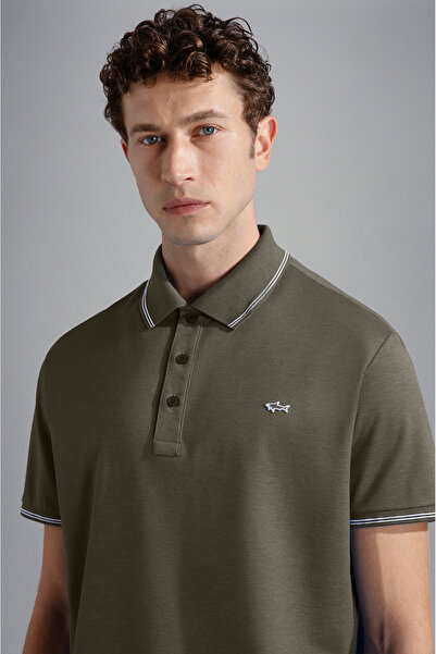 PAUL&SHARK MEN'S KNITTED POLOSHIRT C.WCOTTON