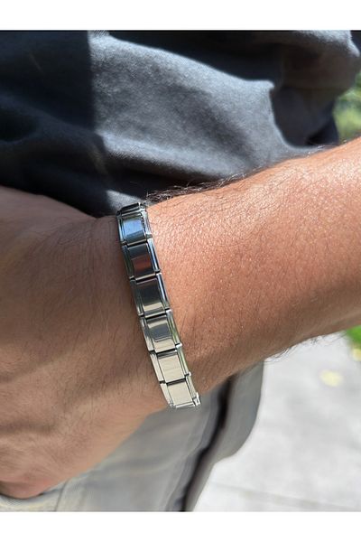 axexuar 316L Real Steel Spring - Stretchy Square Bracelet Women and Men