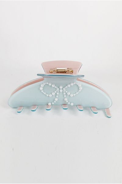 Roberta Lorenz 10 cm Blue-Pink Pearl Ribbon Latch Buckle