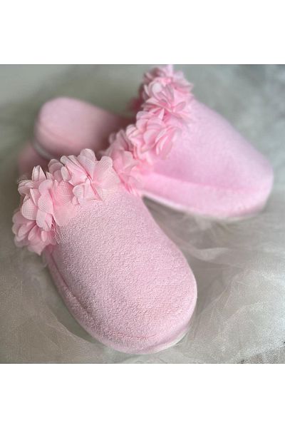 LIWOGY Mother's Floral Patterned Orthopedic Slippers and Crown Set - Soft Sole