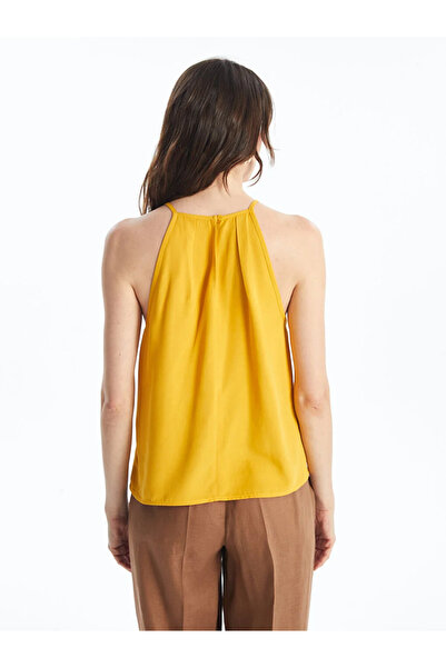 LC Waikiki Lcw Vision Halter Collar Plain Linen Blend Women's Blouse