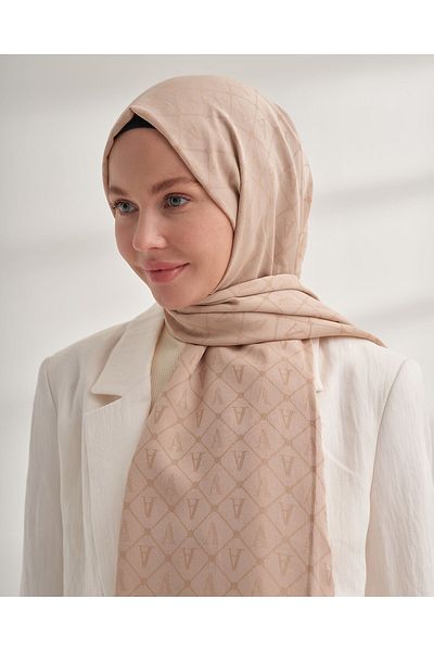 ARMANDA Luxury Patterned Seher Shawl - Nude