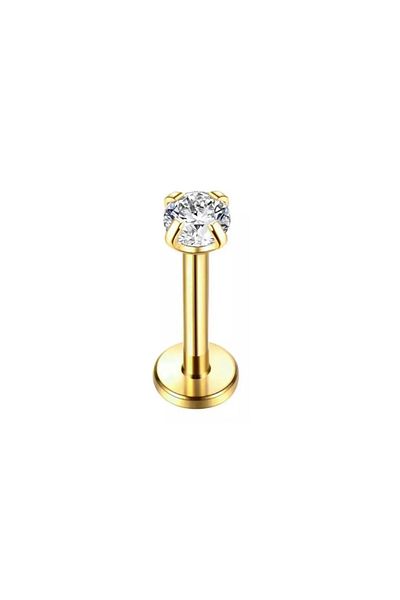Jaida Moda Unisex Gold Set of 2 - Tragus, Labret and Helix Steel Piercing