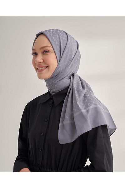 ARMANDA Luxury Indigo Patterned Seher Shawl