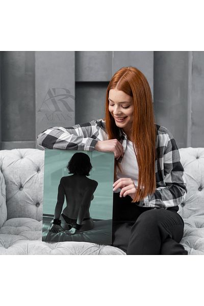 AR AJANS KANVAS TABLO Woman in Front of Glass Custom 4 Decorative Canvas Painting