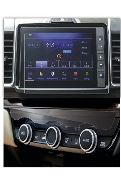 Mobilite هوندا سيتي 2023 2024 2025 الوسائط المتعددة وتكييف الهواء علوي متوافق مع واقي شاشة نانو 9h