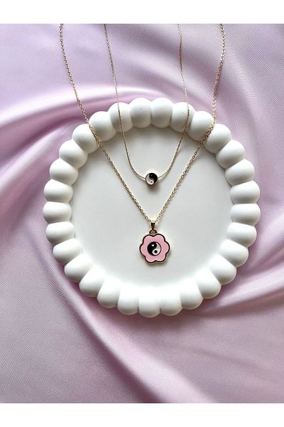 Alexis Carrel Ying Yang Balance Necklace Set - 2-piece Symbol of Harmony and Balance