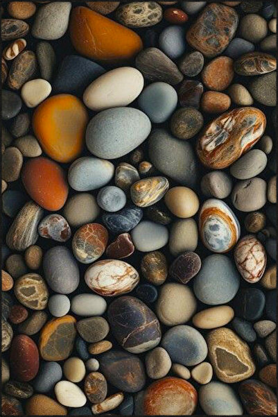Rugs Modern Halı Colorful Pebble Patterned Woven Base Carpet and Washable Car...