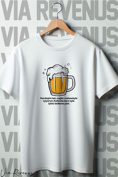 Vordevia Health Printed Oversize Λευκό Tshirt - Crew Neck