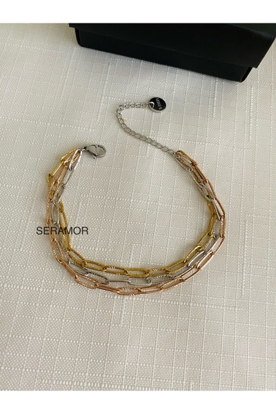 SERAMOR سوار من الفولاذ المقاوم للتشويه بثلاثة ألوان