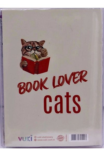 m melisa hediyelik Cute Cat Patterned A5 Size Notebook with Glitter and Watery Cover Mls-305