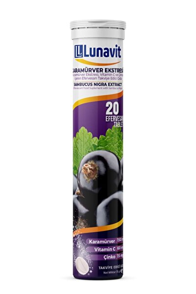 LUNAVİT KARAMÜRVER + VİT-C çinko içeren 20 Efervesan TB