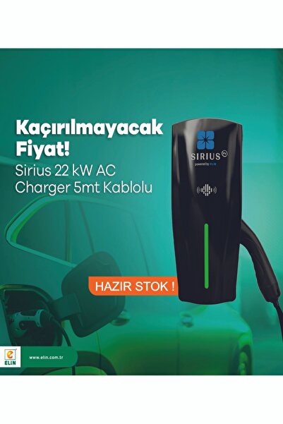 SİRİUS SIRIUS 22kW ELEKTRİKLİ ARAÇ ŞARJ İSTASYONU KABLOLU